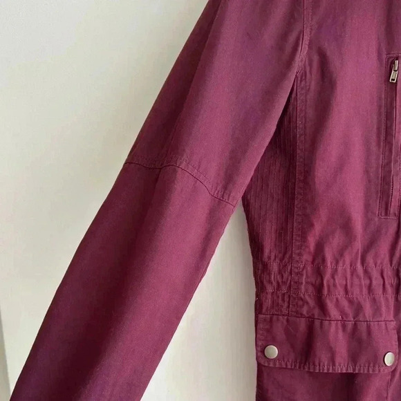 Love Tree Anorak Jacket, Berry Colored Utility Jacket, Size Large - Picture 7 of 16